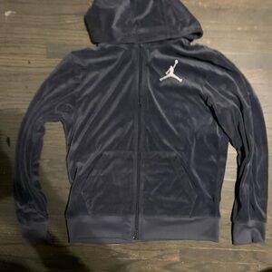 Navy Blue Zip-Up Hoodie with Jumpman Logo